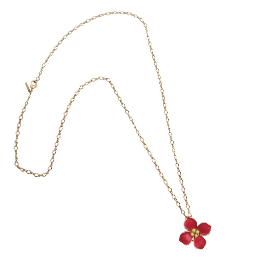 J CREW enamel flower pendant necklace